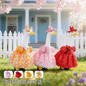 Traje de falda de tul floral de poliéster para decoración de pato de jardín, estilo princesa, de 23 pulgadas, para estatua de jardín exterior - Product Image 3