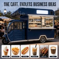 Camion de restauration mobile avec réfrigérateur intégré et comptoir de présentation pour marché