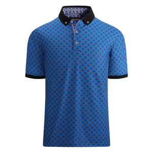 <span class=keywords><strong>Polos</strong></span> de Golf para <span class=keywords><strong>Hombre</strong></span> al por Mayor para Dropshipping en <span class=keywords><strong>Amazon</strong></span>, Algodón con Spandex Elástico, Cuello Negro, Impresión Completa, Antiarrugas - Product Image 2