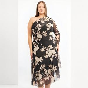 Ropa de mujer personalizada Maxi <span class=keywords><strong>vestido</strong></span> con capucha de flores de talla grande <span class=keywords><strong>Curvy</strong></span> Casual largo cuello en V manga <span class=keywords><strong>fiesta</strong></span> Club cadera círculo <span class=keywords><strong>vestido</strong></span> de mujer - Product Image 2