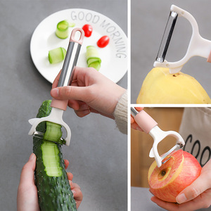 Multi Functional Peeler Scraper Long Handle Stainless Steel Vegetable Fruit Peeling Tool For Kitchen Use 2 Pieces Pink And Blue - Product Image 2