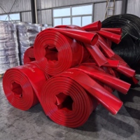 Tuyau d'air comprimé en caoutchouc nitrile rouge TPU haute pression, tuyau plat industriel avec service de découpe