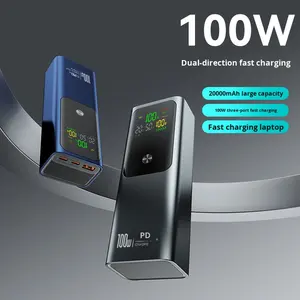 Banque d'alimentation portable à grande capacité 20000 mAh avec affichage numérique, <span class=keywords><strong>charge</strong></span> rapide bidirectionnelle 100W transfrontalière - Product Image 4