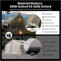 Tente de camping gonflable familiale quatre saisons, double couche, imperméable 3000 mm+, portable, pour le camping en plein air en famille