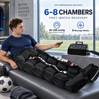 Système de compression d'air à 6 chambres pour la récupération, kit de massage des jambes avec pantalon de récupération pour les athlètes, récupération sportive et relaxation musculaire