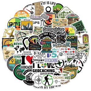 50Pcs Geocaching Geography Adventure Graffiti Sticker for Boy Skateboard Luggage Laptop Camping Diy Logo GPS Stickers