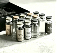 Étiquettes autocollantes en vinyle holographique personnalisées, résistantes à l'huile, pour l'emballage de flacons de 3 ml, avec un aspect premium et une adhérence forte