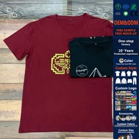 T-shirt col rond 100 % coton de haute qualité, impression 3D brodée personnalisée de luxe, t-shirt avec logo personnalisé pour hommes