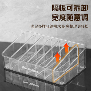 Home Craftsman Transparent Drawer Organizer <b>Large</b> Capacity Spice Storage Baskets For <b>Desk</b> Student Dormitory Use - Product Image 3