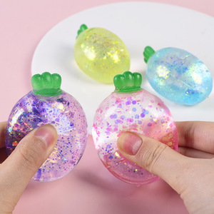 High Quality TPR Glitter Maltose Glitter Carrot Shape Hand Exercise Squeeze Stress Relieve <b>Squishy</b> Toys for Kids and Adults - Product Image 3