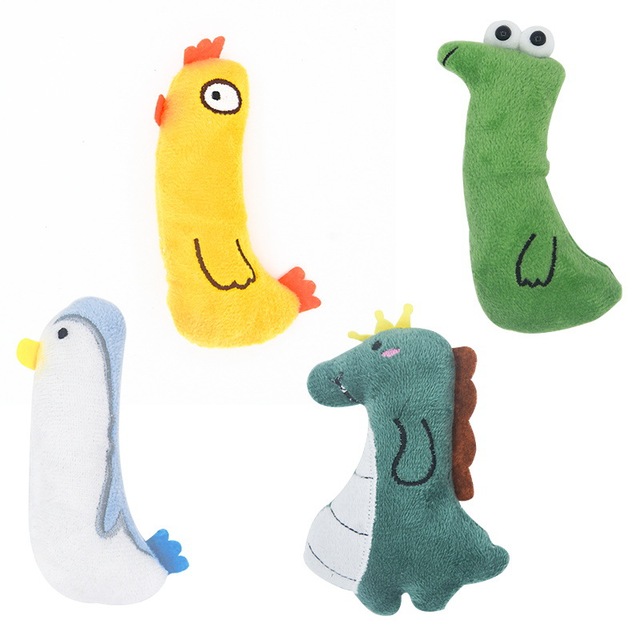 Kitty Interactive Ring Paper Catnip Plush Toy Cartoon Animal Catnip Cats Toy Animal Plush Cat Stuffed Toy
