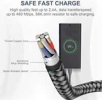 Cable de carga rápida de nailon trenzado para ordenador, Cable USB tipo C de aleación de aluminio, certificado CE