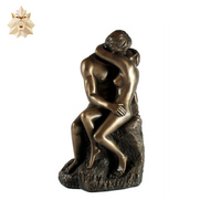 Sculpture en bronze de statue d'art en métal antique de figurines en laiton de décoration de parc de jardin de maison extérieure personnalisée grandeur nature d'homme et de femme