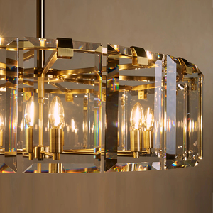 Lámpara de Araña Redonda Americana para Comedor, Dormitorio, Decoración del Hogar, Diseño Moderno, Simple, Vintage, LED, Cristal, Colgante - Product Image 3