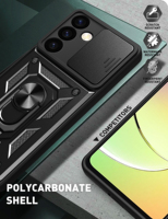Étui de protection pour appareil photo coulissant, coque de téléphone magnétique avec support rotatif à 360°, pour Samsung S26 S25 PLUS