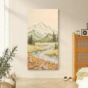 Hand <b>Painted</b> <b>Oil</b> Painting <b>Landscape</b> Mountain River Scene 100% Handmade Artwork For Wall Decor Entryway Hallway Home Decor - Product Image 1