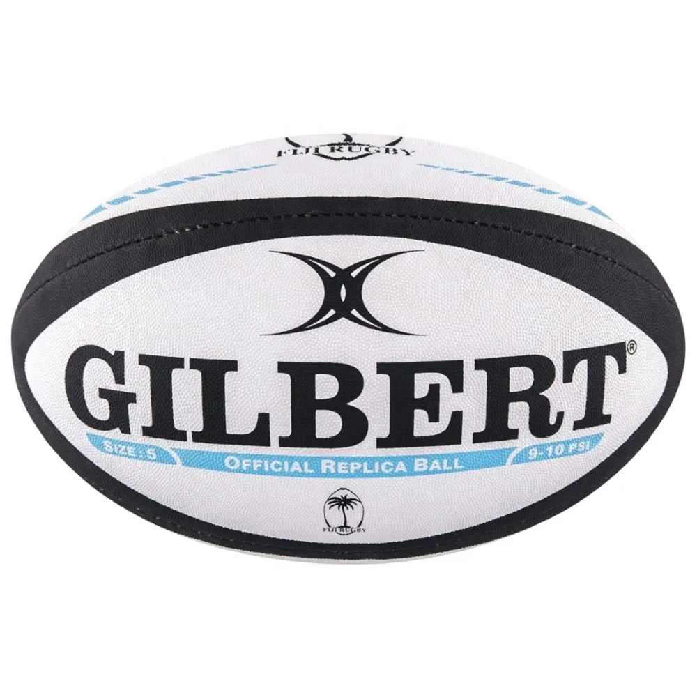 Надувной гранулированный мяч для регби по индивидуальному заказу мини и официальный размер резиновый мяч для регби Gilbert Fiji Rugby Ball 5 - Standard