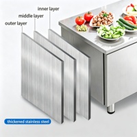 Réfrigérateur sous comptoir haute performance en acier inoxydable, table de préparation réfrigérée pour bars, pubs, salons et équipements de cuisine