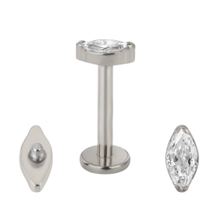 Pendientes de Piercing para Labio con Engaste de Aleación de Titanio 5A, Forma Marquesa, Accesorios para Piercing Corporal, Accesorios para Piercing de Hueso de Oreja - Product Image 6