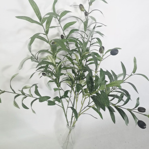 Fausse perruque et <span class=keywords><strong>tige</strong></span> de fruits verts bon marché, 12 pièces, fausses Branches d'arbre d'olive avec feuilles, décoration de la maison - Product Image 3