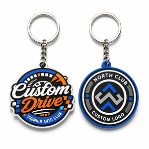 Wholesale Creative Sport Style Silicone Round <b>Keychain</b> <b>Custom</b> 3D/2D Logo Soft Rubber Pvc <b>Keychain</b> With Keyring - Product Image 5