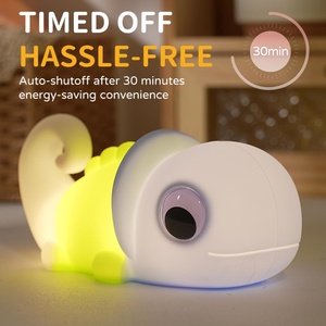 Myratts Kids Cute Soft Silicone Chameleon Night <b>Light</b> Dimmable <b>Timer</b> Portable Nursery Bedside Lamp (Chameleon Blue) - Product Image 6