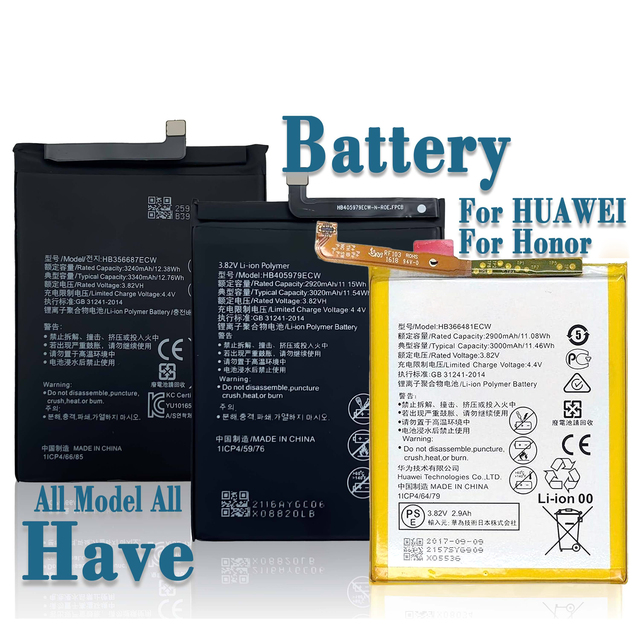 Original Replacement Battery for Huawei P8 P9 P10 P20 P30 LITE PRO Nova 2i 3i All Model Batterie