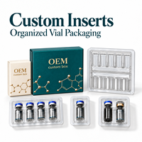 Boîte d'emballage en papier holographique rigide écologique OEM personnalisée, boîte cosmétique de luxe imprimée, inserts blister, ampoule pour soins de la peau, cils