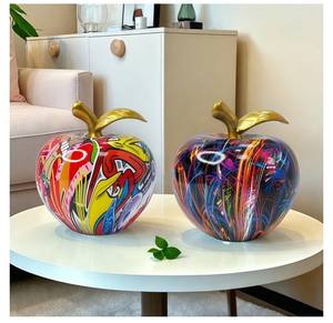 Fabbrica tutto poli resina <span class=keywords><strong>apple</strong></span> ornamenti prodotto fortunato decorazione per la casa ornamenti in rame piccola arte scultura colorata - Product Image 3