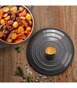 Casserole <span class=keywords><strong>en</strong></span> <span class=keywords><strong>fonte</strong></span> avec revêtement émaillé, marmite anti-rouille - Qualité supérieure pour la cuisine à domicile - Product Image 2