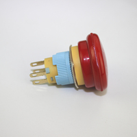 Interrupteur d'arrêt d'urgence 16 mm, étanche IP65, 2NO, bouton-poussoir de sécurité en métal rouge pour le contrôle des équipements industriels