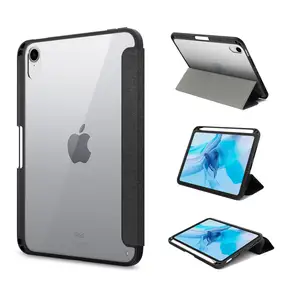 Robuuste Tpu/Pc Shockproof Case Clear Smart Folio Case Met Apple Potlood Opslag Houder Voor Ipad Mini 6 2021