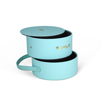 Boîtes de rangement personnalisées rondes pour desserts, pâtisseries, macarons, chocolats et bonbons, avec poignée, pour Noël et mariages