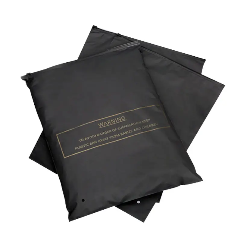 Custom Plastic bags clothing EVA zipper packing bag frosted black white transparent zip bag plastic for Garments