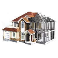 Maison préfabriquée modulaire, villas en acier léger personnalisées, mini-maison, villa de luxe préfabriquée