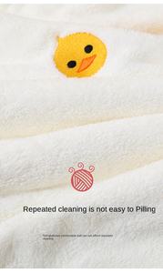 <span class=keywords><strong>Accappatoio</strong></span> con Cappuccio in Pile Corallo Ricamato con Orsetto Cartoon per Neonati, Asciugamano <span class=keywords><strong>da</strong></span> Bagno Assorbente, Taglie per Baby Shower - Product Image 4