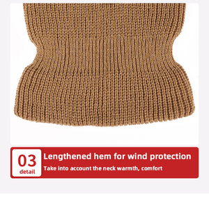 Passamontagna Invernale Caldo all'Ingrosso, Lavorato a Maglia con Ricamo Personalizzato, Copertura Completa del Viso a <span class=keywords><strong>3</strong></span> Fori, Passamontagna da Sci - Product Image 5