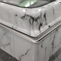 Chauffe-Plat à Gaz 9L en Acier Inoxydable Vert Motif Marbre pour Buffets, Réceptions et Banquets