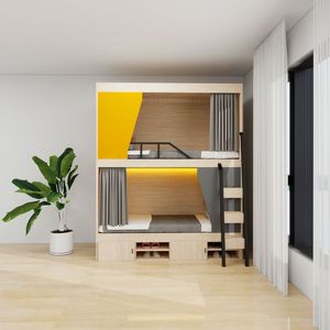 Letto a castello multifunzionale moderno per il personale, design a capsula spaziale, a soppalco, per hotel, camere da letto, dormitori per studenti, ostelli della gioventù - Product Image 2