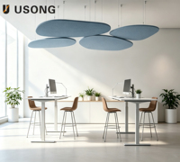 Panneau acoustique décoratif suspendu au plafond en fibre de polyester Alien, absorbant le son