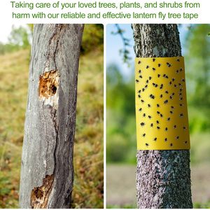 Kittmip 4 rouleaux de ruban adhésif jaune pour arbres, piège à insectes rampants, barrière de lutte antiparasitaire extérieure - Product Image 2