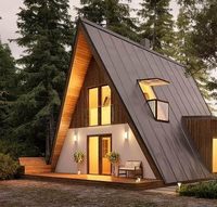Casa Prefabricada de Lujo en Forma de A, de Acero Ligero, para Vivir en un Estilo Villa, Habitación Modular, Casa Prefabricada para Vacaciones y Viajes
