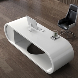 Creative Curve Wooden Art <b>Reception</b> Table Custom for Boutique Hotel Villa Homestay Club Lobby Furniture - Product Image 4