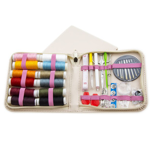 Kit d'<span class=keywords><strong>aiguilles</strong></span> à tricoter professionnelles portables pour le voyage et la maison, accessoires de couture multifonctions DIY, 12 bobines de fil crémeux - Product Image 4