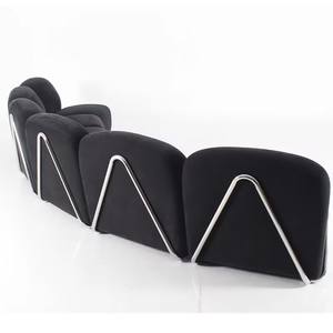 Meubles de salon modernes et élégants de style italien combinaison modulaire de canapé en tissu de velours à pieds en métal - Product Image 2