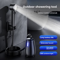 Pompe de douche électrique portable et pliable 8000 mAh IPX8 USB avec écran numérique en PVC, à poser au sol, pour camping, escalade, excursions décontractées