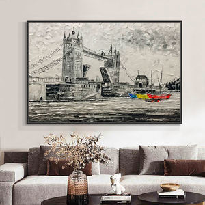 Offre Spéciale Londres métro patrimoine <span class=keywords><strong>Art</strong></span> déco mur <span class=keywords><strong>Art</strong></span> affiche HD impression Monochrome ville vue sur la rue à la main décor suspendu - Product Image 2