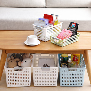 Storage Baskets Rectangle Plastic Bathroom Shower Storage Organizers Eco Friendly Standing Type Small Large Size White Blue - Product Image 3