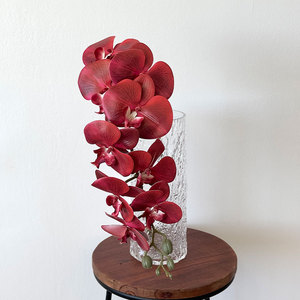 Fleur d'orchidée artificielle 3D à toucher réel pour la décoration de mariage, 9 têtes, vente en gros - Product Image 4
