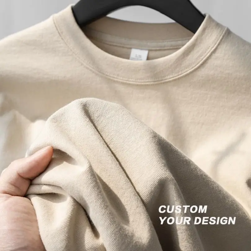 T-shirt uni vierge en coton de haute qualité 210gsm impression 3D personnalisée t-shirts pour hommes grande taille t-shirt lourd surdimensionné
